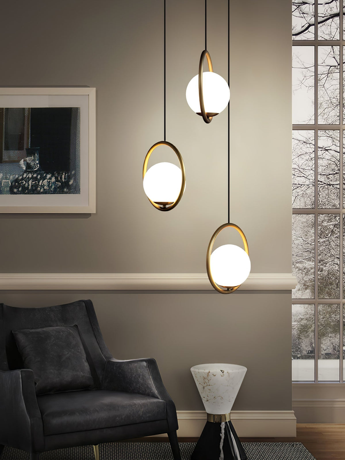 Sorveth moderne pendellampe i messing