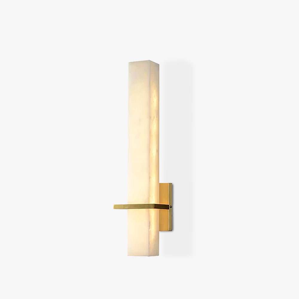 Eiriaya Wall Lamp White Alabaster Brass Modern Cuboid