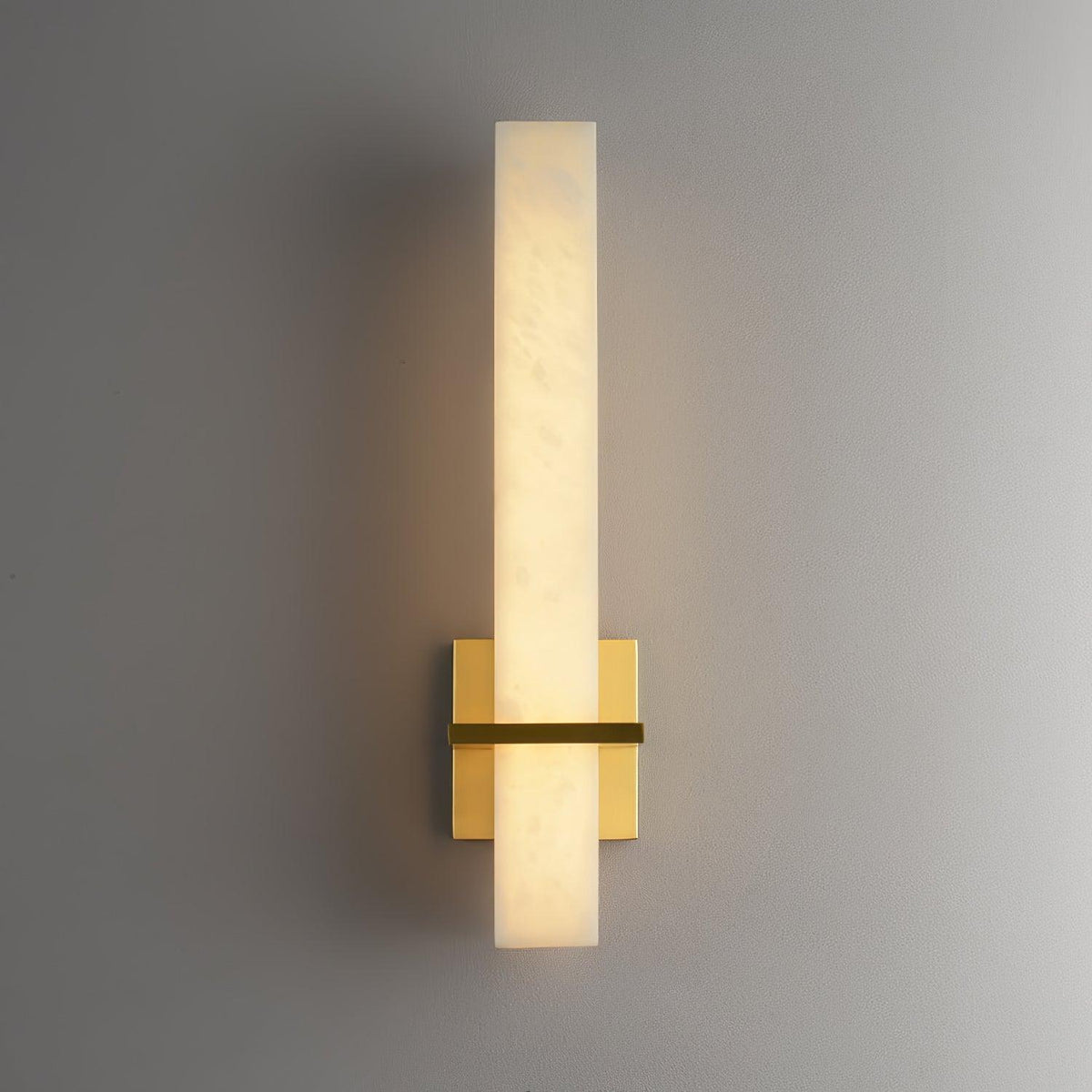 Eiriaya Wall Lamp White Alabaster Brass Modern Cuboid