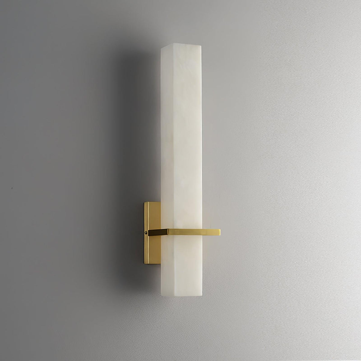Eiriaya Wall Lamp White Alabaster Brass Modern Cuboid