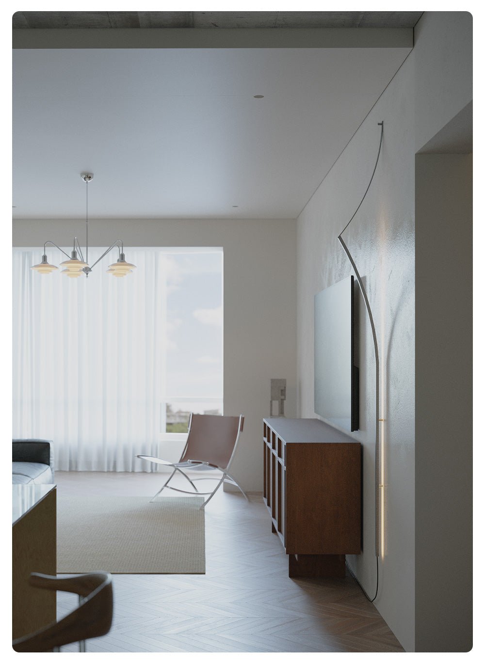 Rivenaine bandformad LED-vägglampa