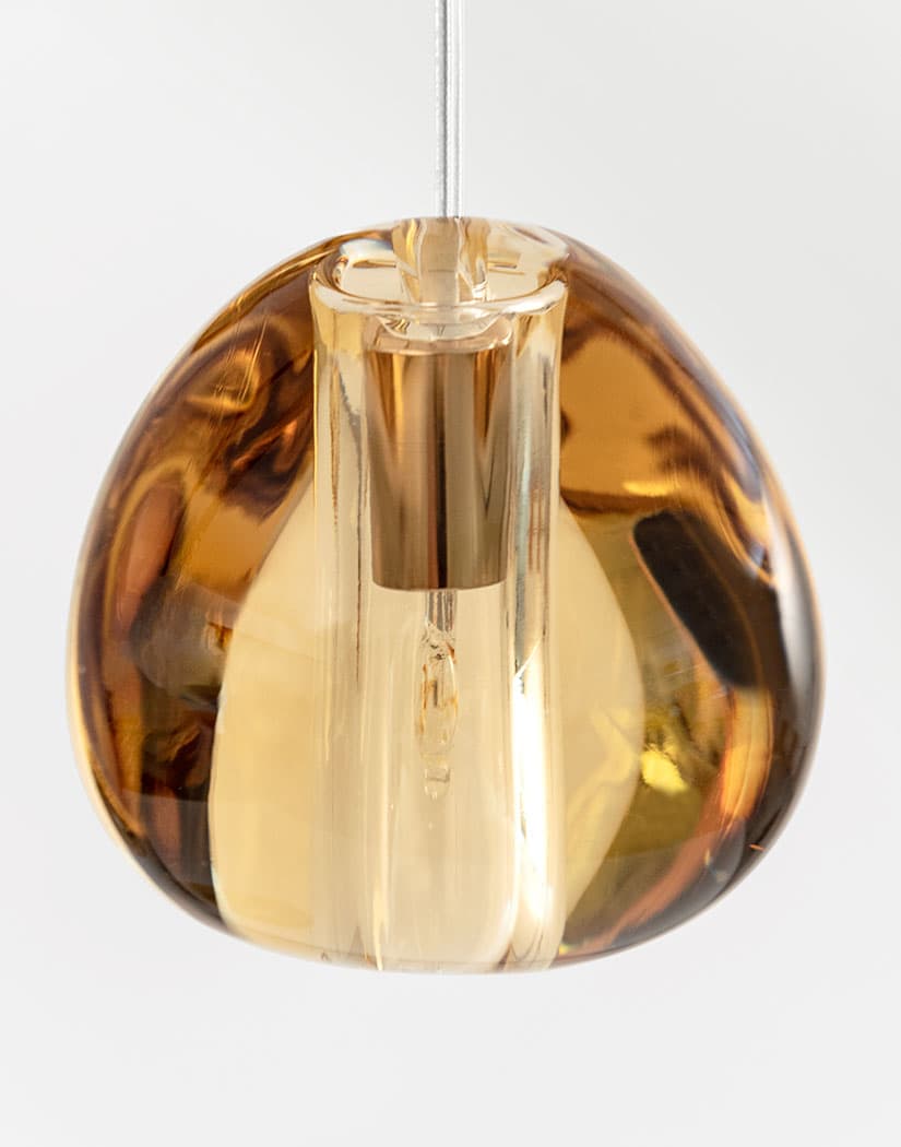 Candeeiro suspenso Gevlin de cristal cereja, pós-moderno e luxuoso