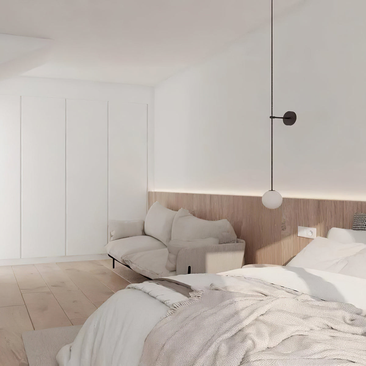 Veluelle modern minimalistisk mobil vägglampa i glas