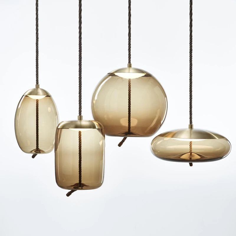 Valentina nordisk LED-pendellampa, dekorativt glas