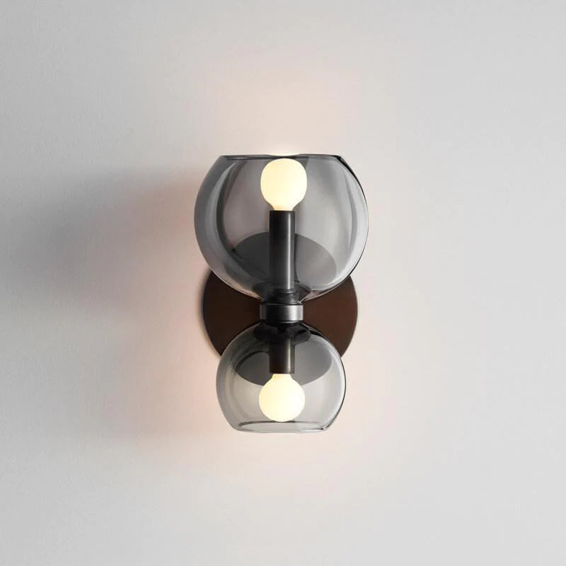Valentina moderne timeglasformet LED-væglampe i metal/glas, hvid, stue
