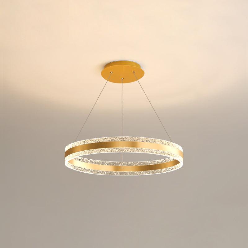 Aroxen Moderne LED-pendellampe med dobbelte cirkelringe