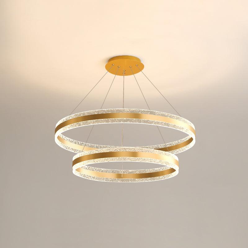 Aroxen Moderne LED-pendellampe med dobbelte cirkelringe