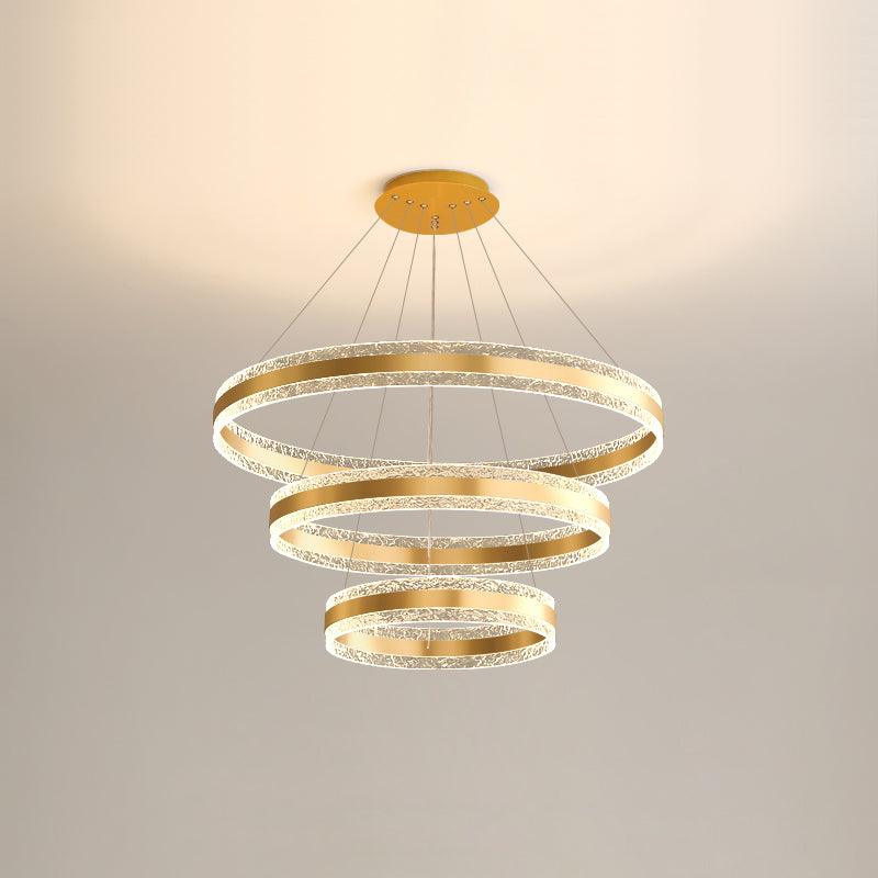 Aroxen Moderne LED-pendellampe med dobbelte cirkelringe