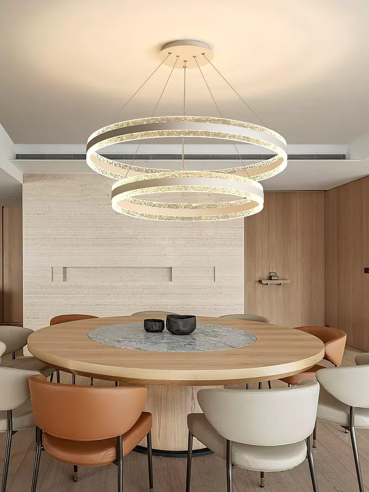 Aroxen Moderne LED-pendellampe med dobbelte cirkelringe