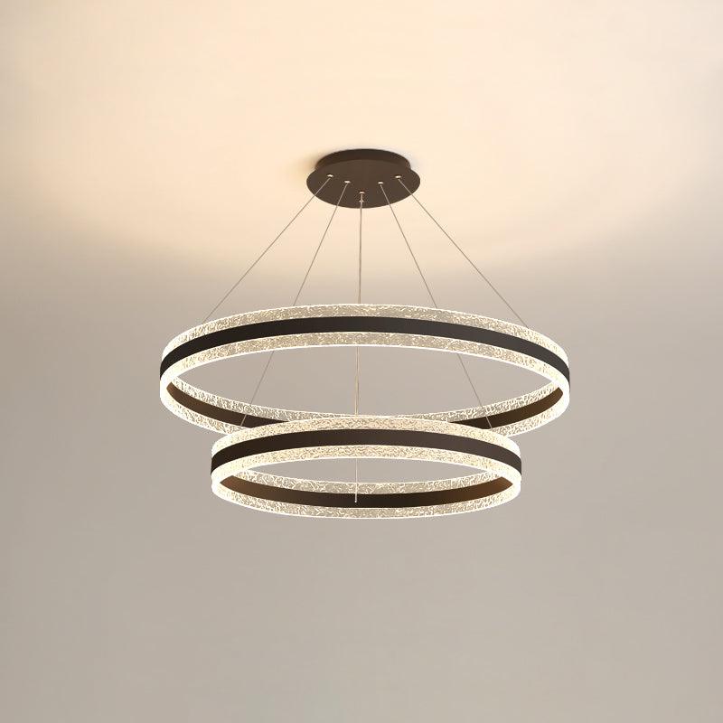 Aroxen Moderne LED-pendellampe med dobbelte cirkelringe