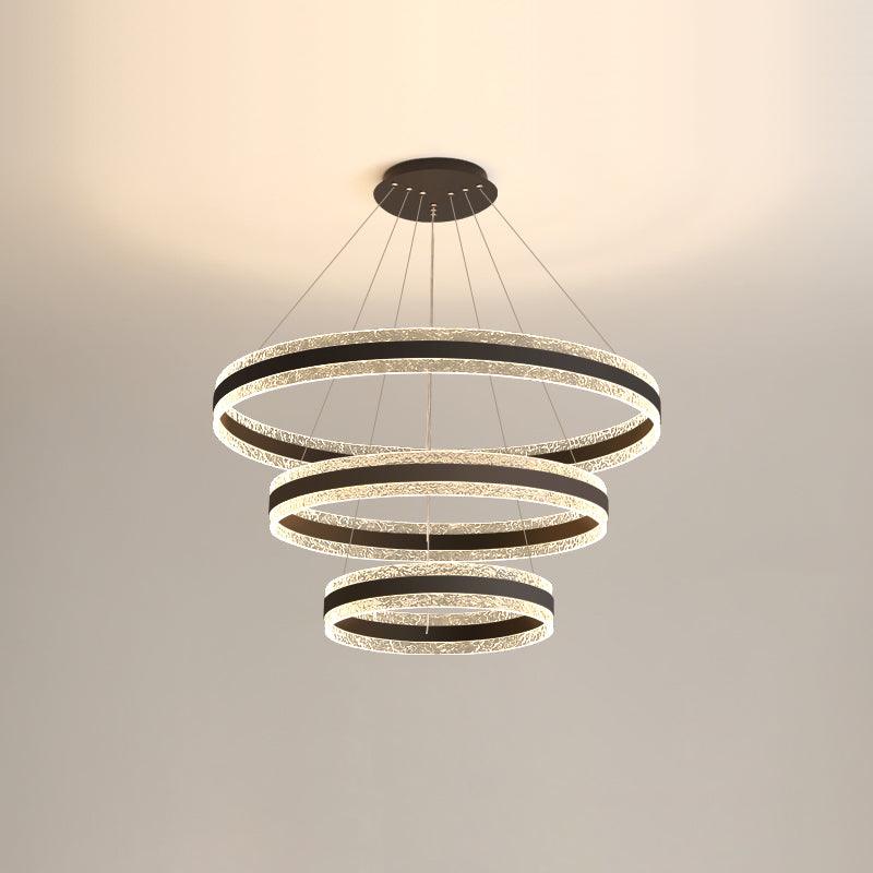 Aroxen Moderne LED-pendellampe med dobbelte cirkelringe