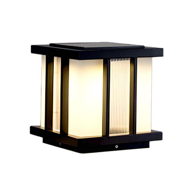 Rild moderne kubisk solcellelampe i glas til udendørs brug