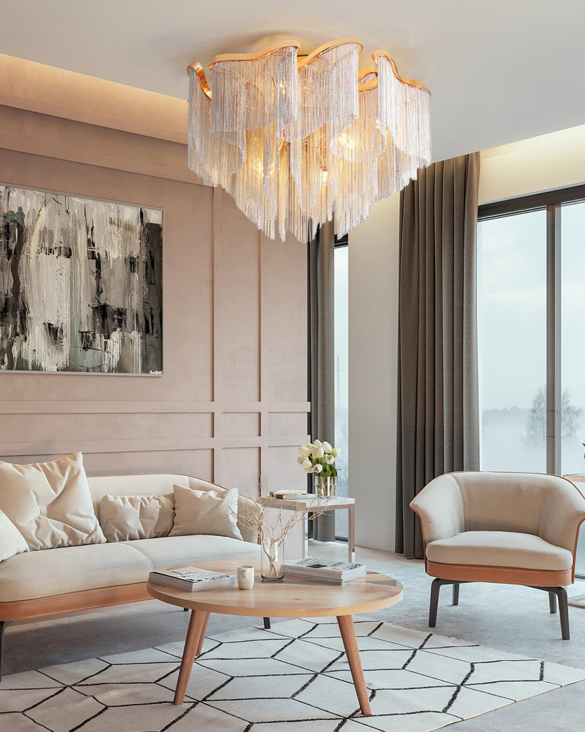 Mevrin modern taklampa med tofsar och konstnärlig design