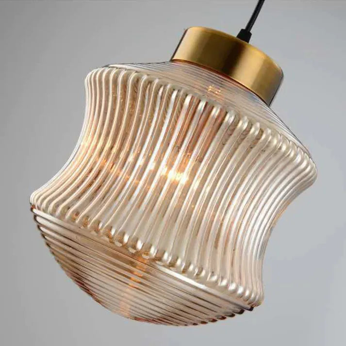 Valentina moderne LED-pendellampe i røggråt glas, soveværelse