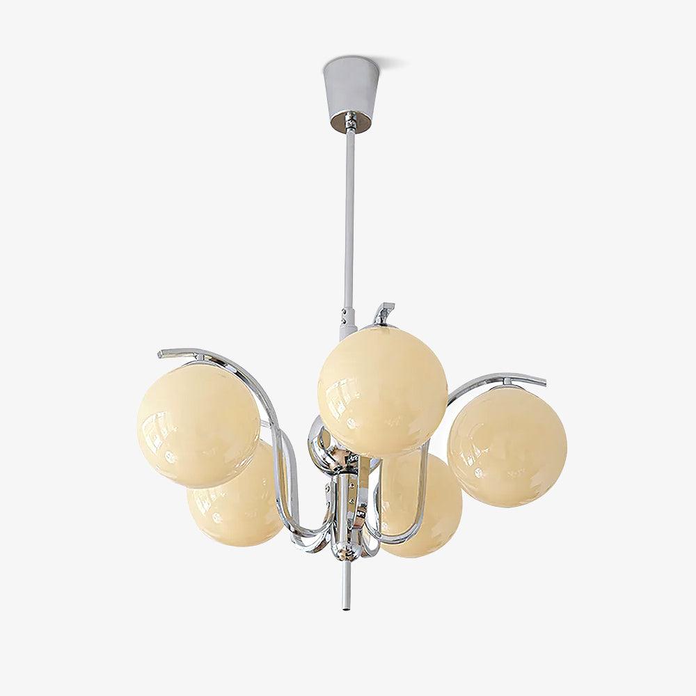 Eiroaria lysekrone i krom og glas, art deco, elegant