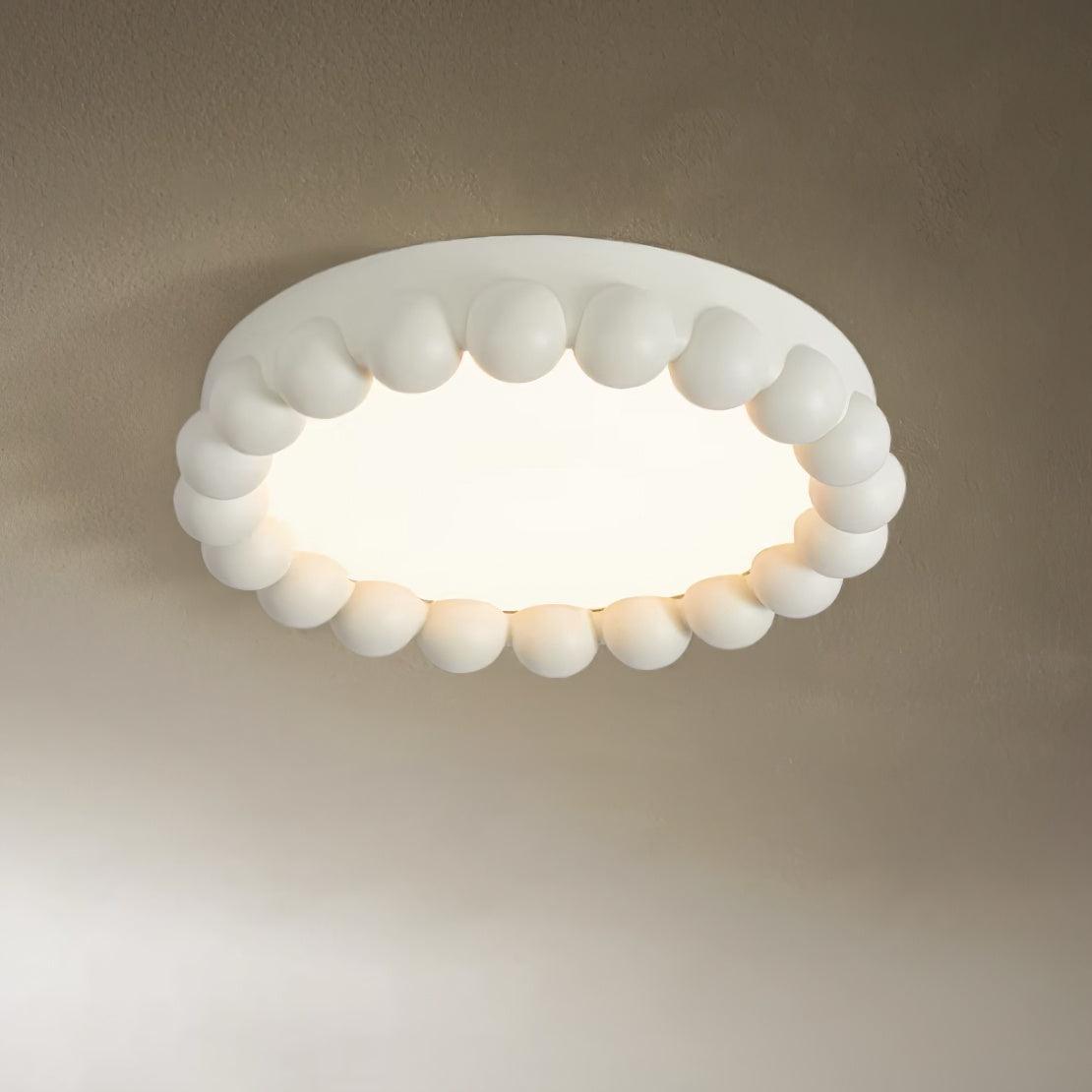 Luminária de teto Zevian redonda em resina, com bolhas, divertida e suave