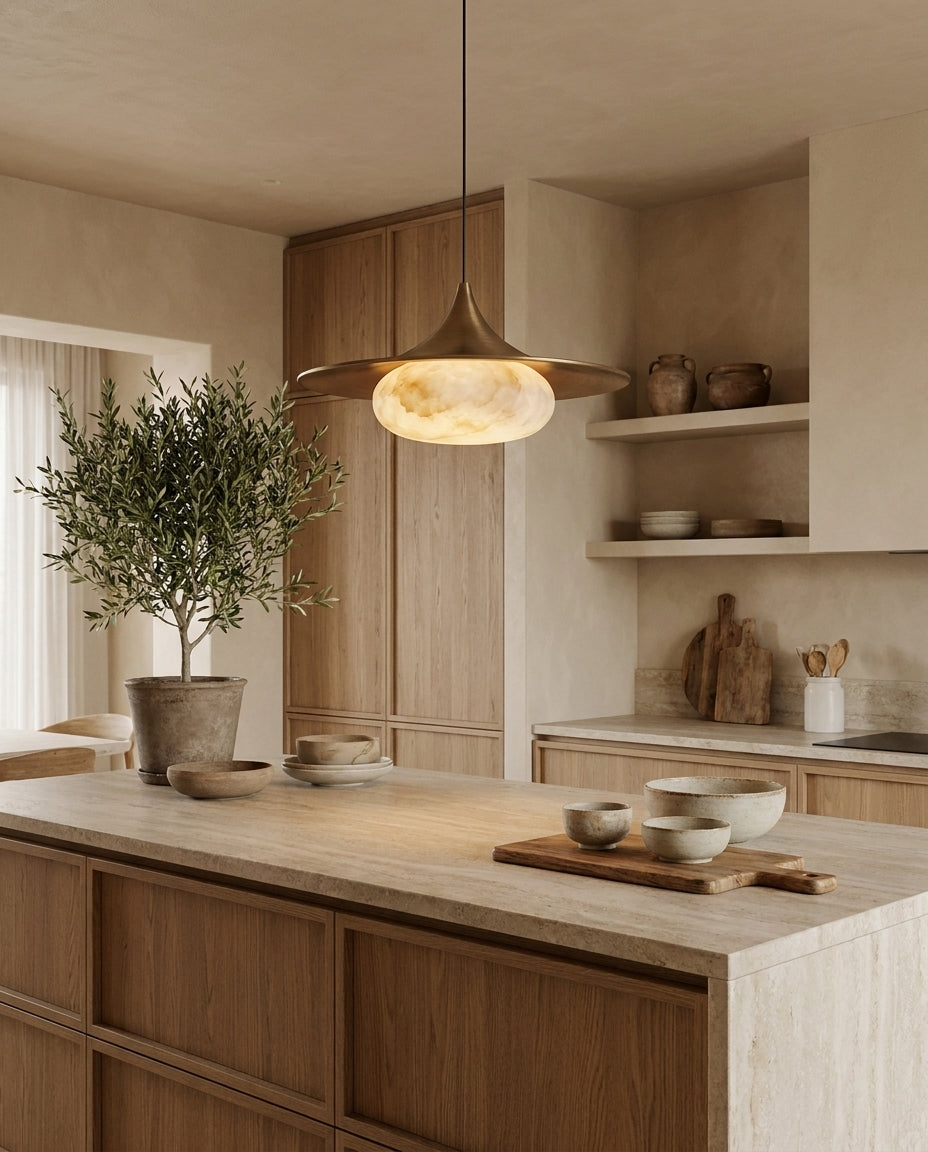 Fallowcrest pendellampe i alabast