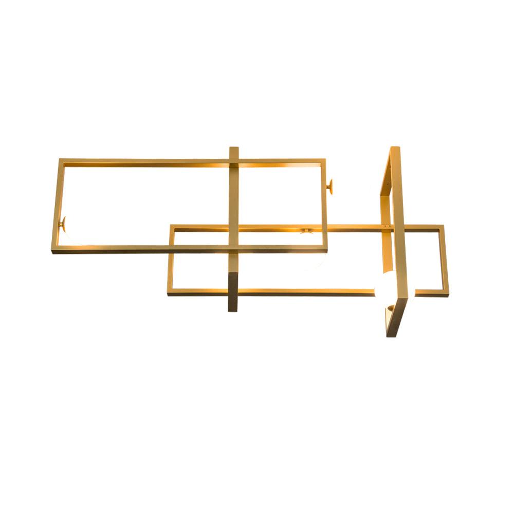 Veliiel moderne geometrisk Mondrian-lysekrone i glas og messing