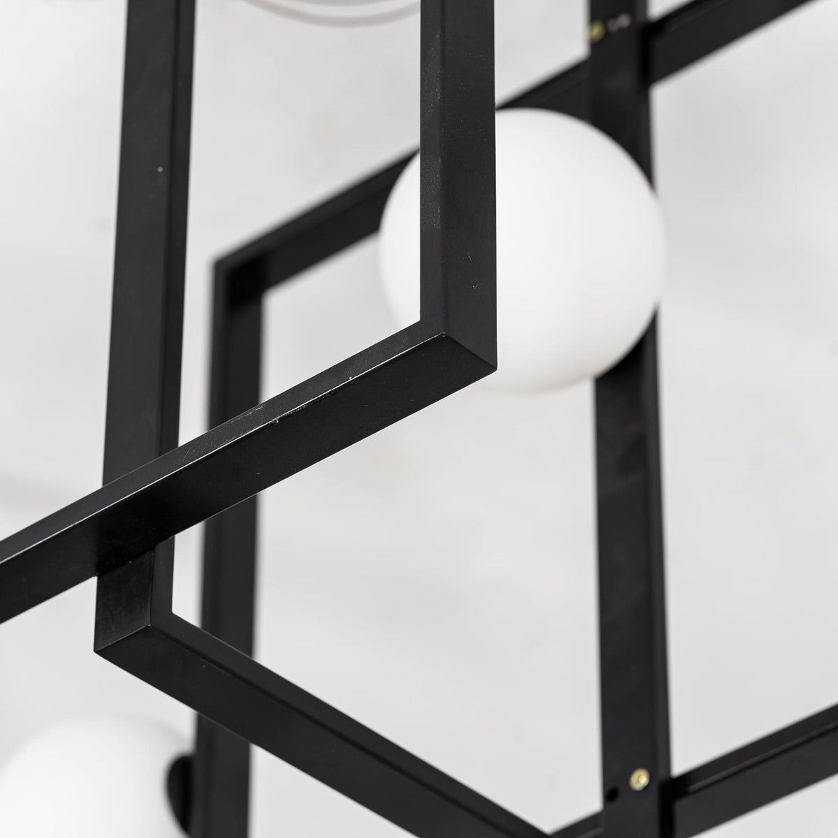 Veliiel moderne geometrisk Mondrian-lysekrone i glas og messing