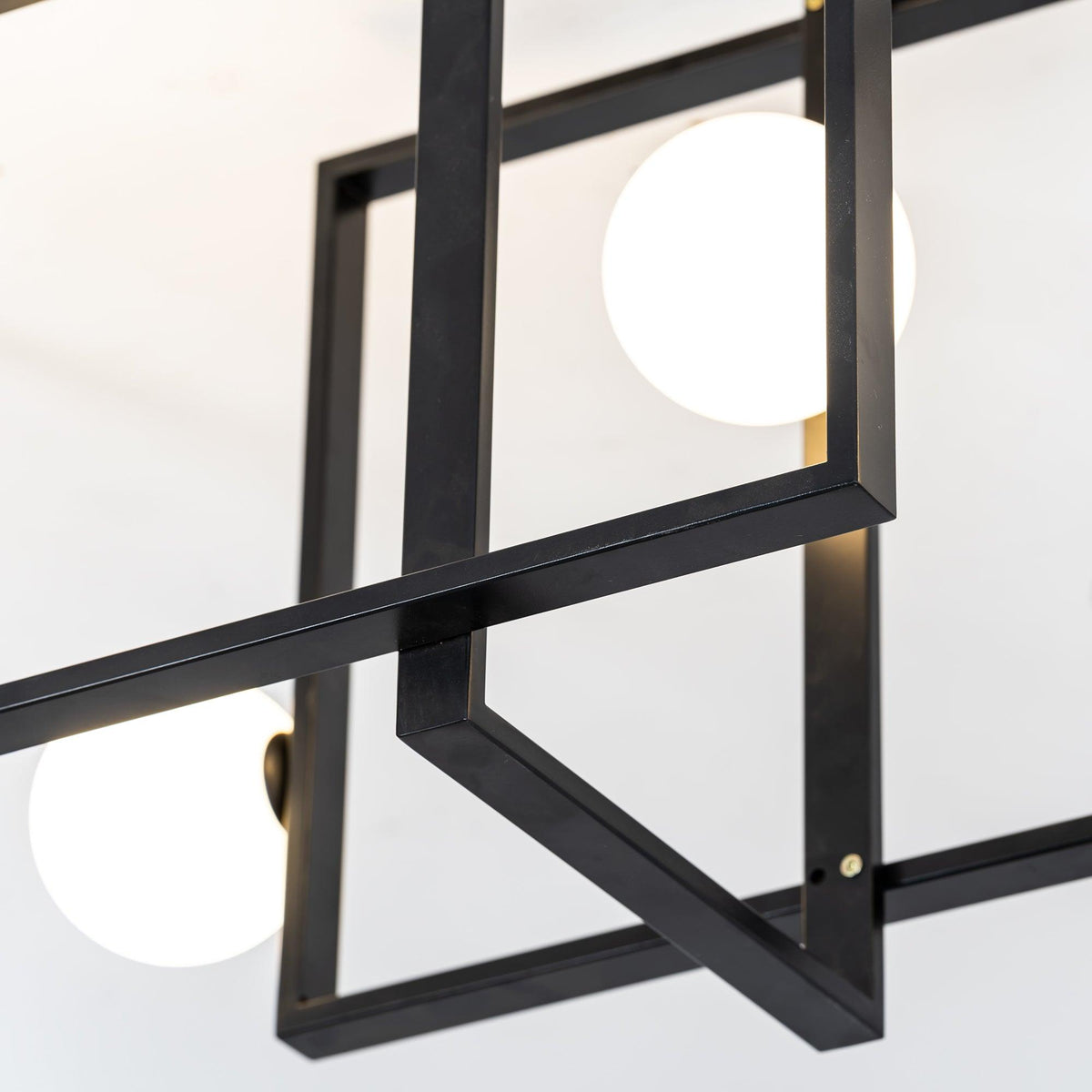 Veliiel moderne geometrisk Mondrian-lysekrone i glas og messing
