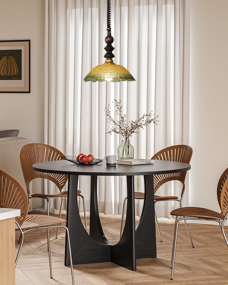 Nydoreth elegant vintage kunstnerisk pendellampe i træ