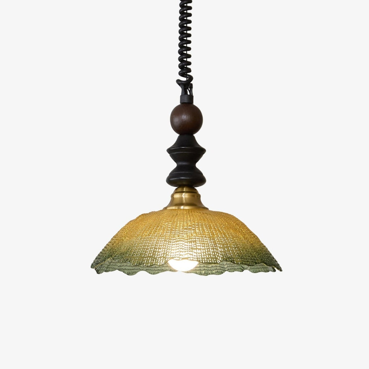 Nydoreth elegant vintage kunstnerisk pendellampe i træ