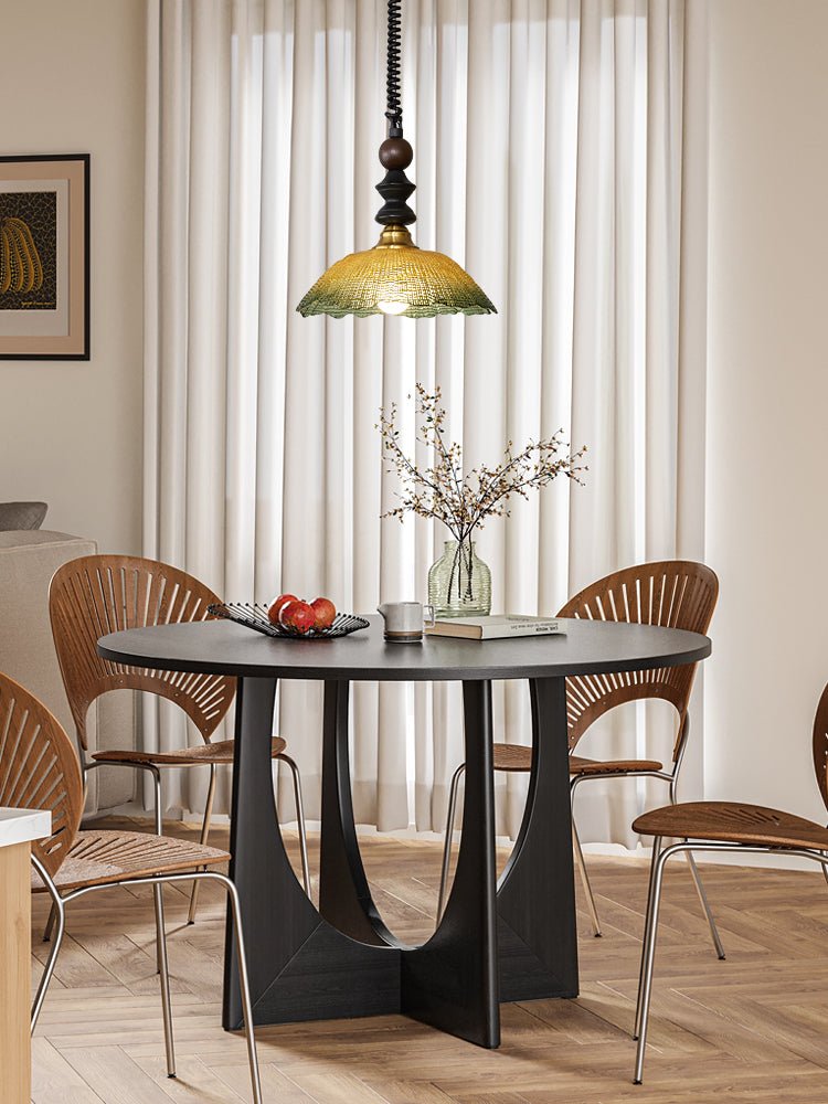 Nydoreth elegant vintage kunstnerisk pendellampe i træ