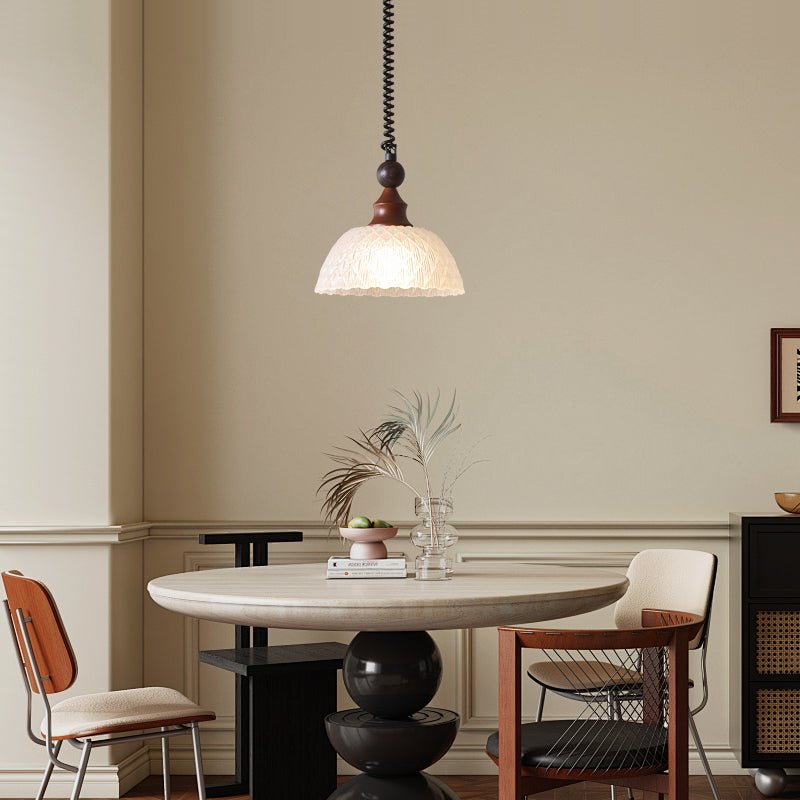 Nydoreth elegant vintage kunstnerisk pendellampe i træ