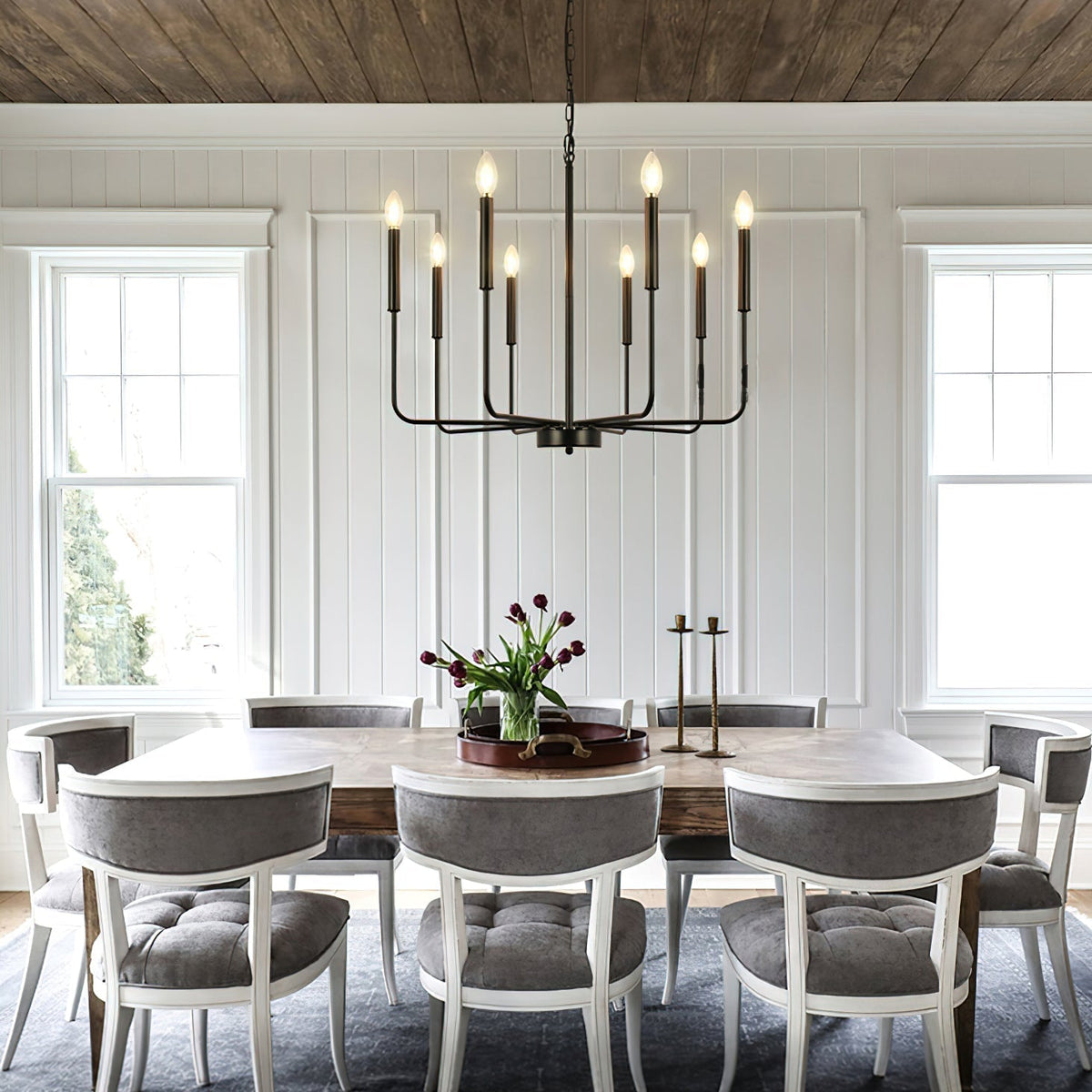 Luminora moderne lampe med lysarme