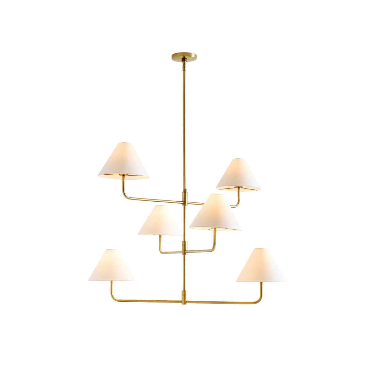 Candelabro de três níveis vintage industrial em tecido e metal Zoruvyh