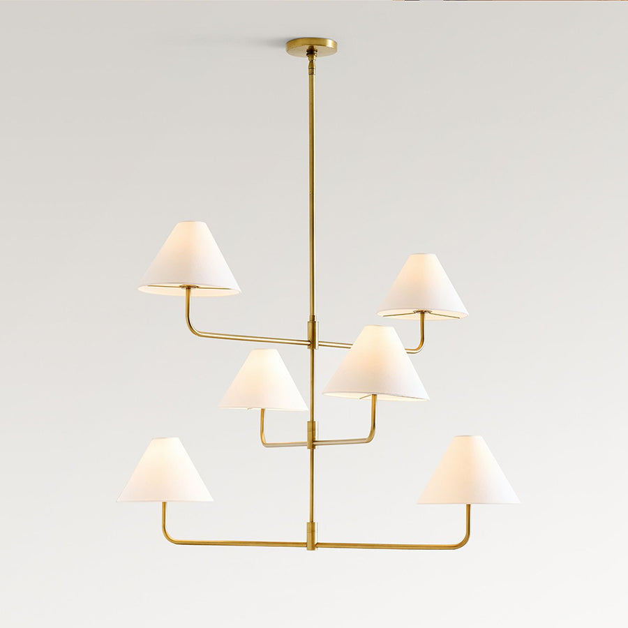 Candelabro de três níveis vintage industrial em tecido e metal Zoruvyh