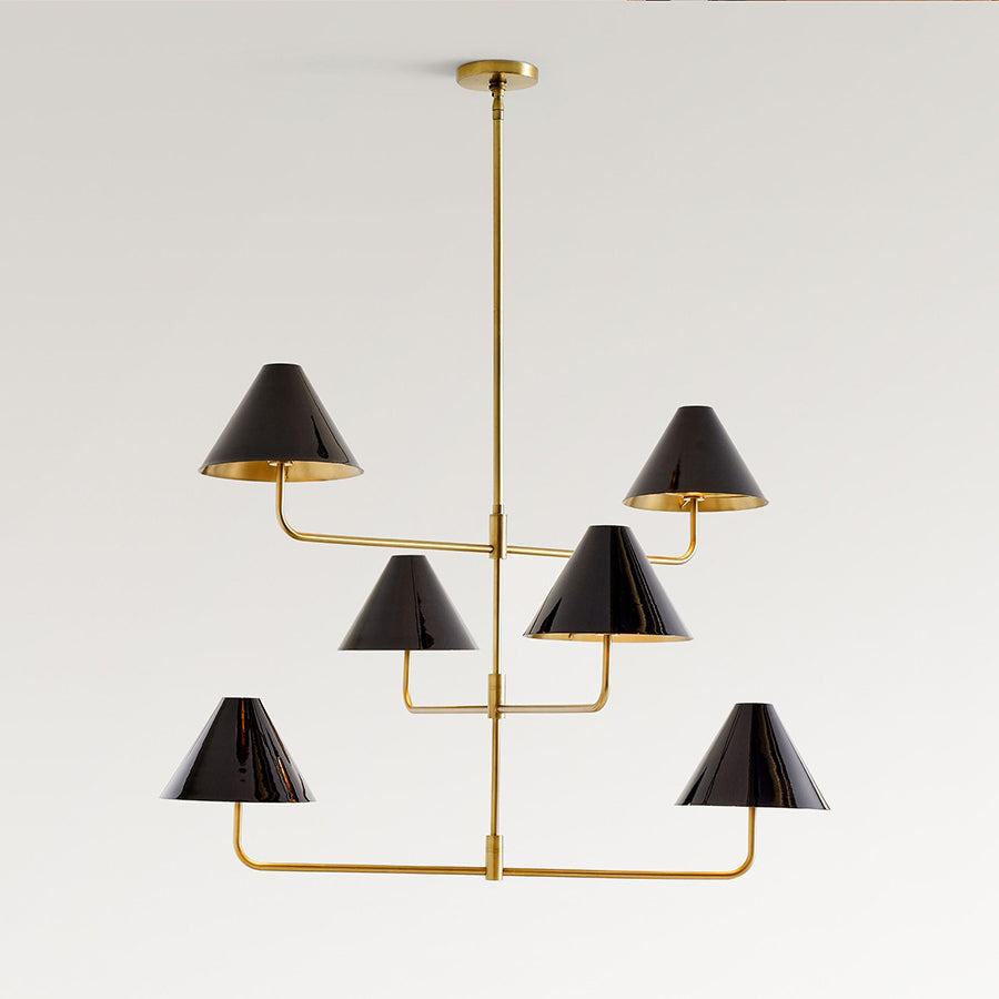 Candelabro de três níveis vintage industrial em tecido e metal Zoruvyh