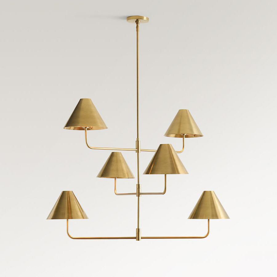 Candelabro de três níveis vintage industrial em tecido e metal Zoruvyh