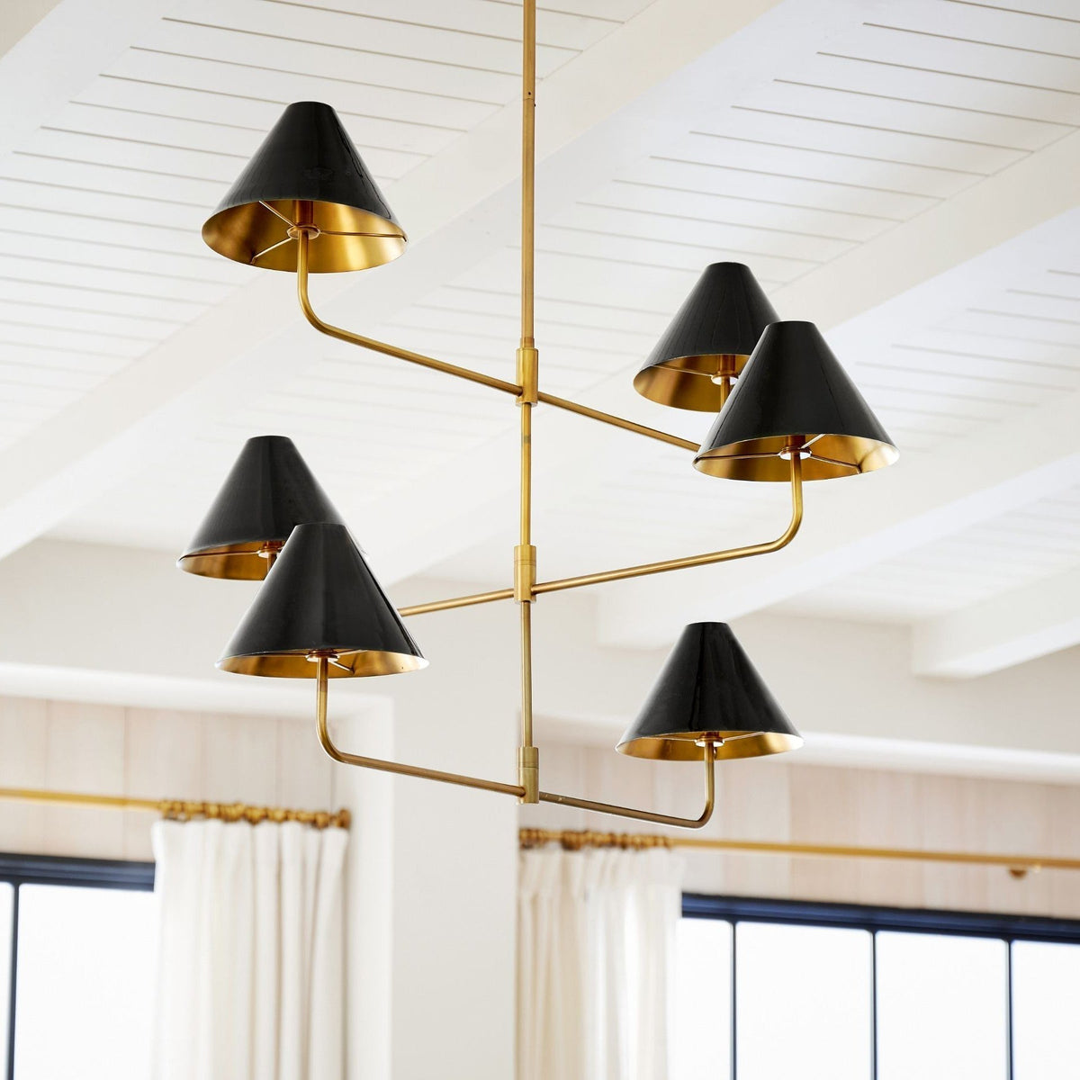 Candelabro de três níveis vintage industrial em tecido e metal Zoruvyh