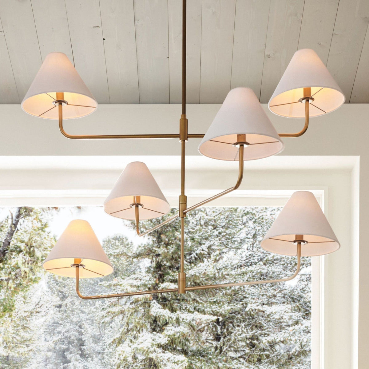 Candelabro de três níveis vintage industrial em tecido e metal Zoruvyh