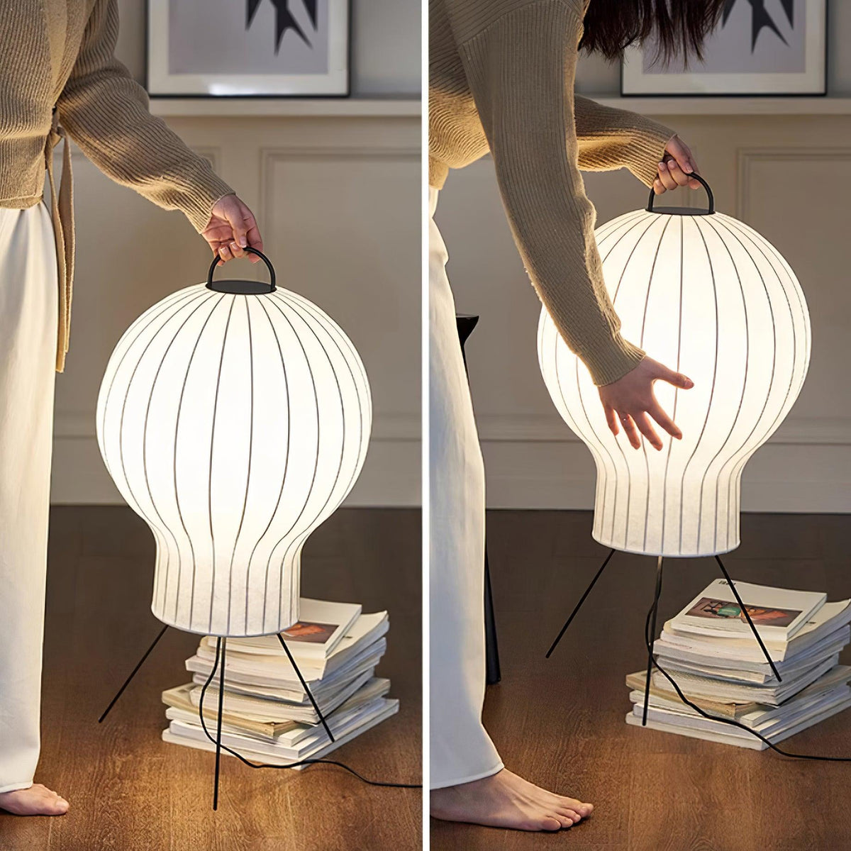 Candeeiro de pé Balloon minimalista em seda