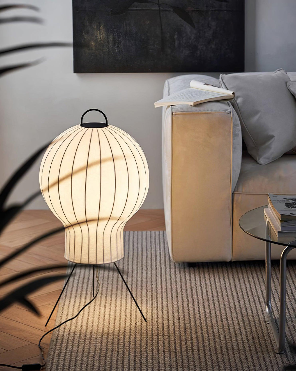Candeeiro de pé Balloon minimalista em seda