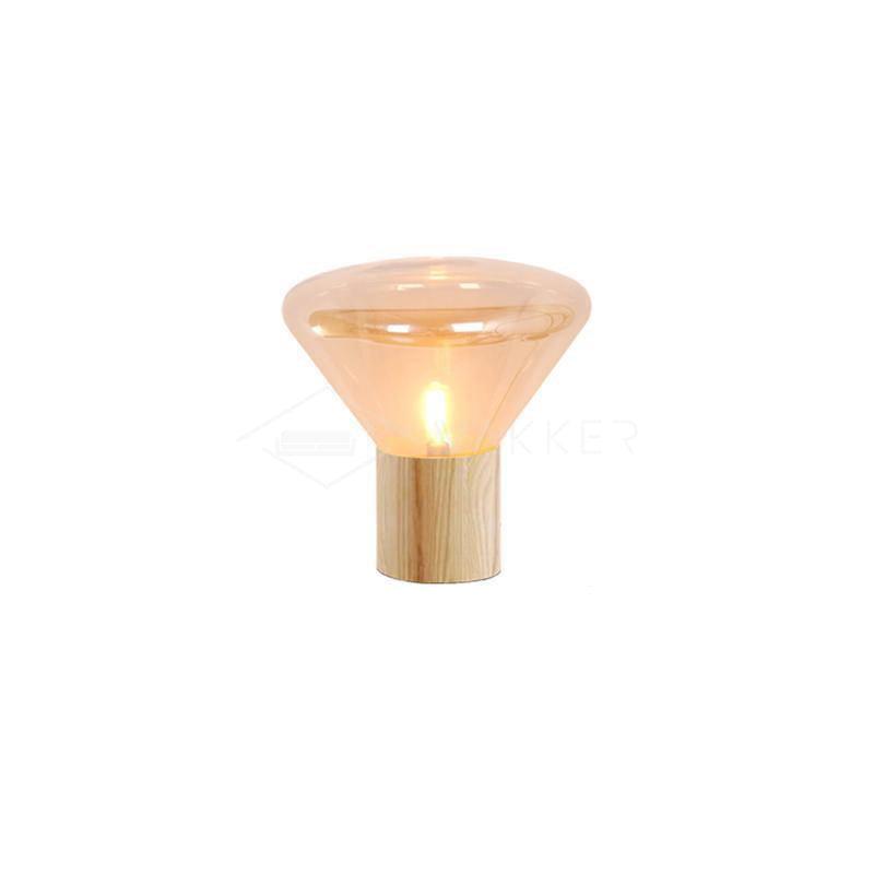 Candeeiro de mesa minimalista em madeira Sylirella