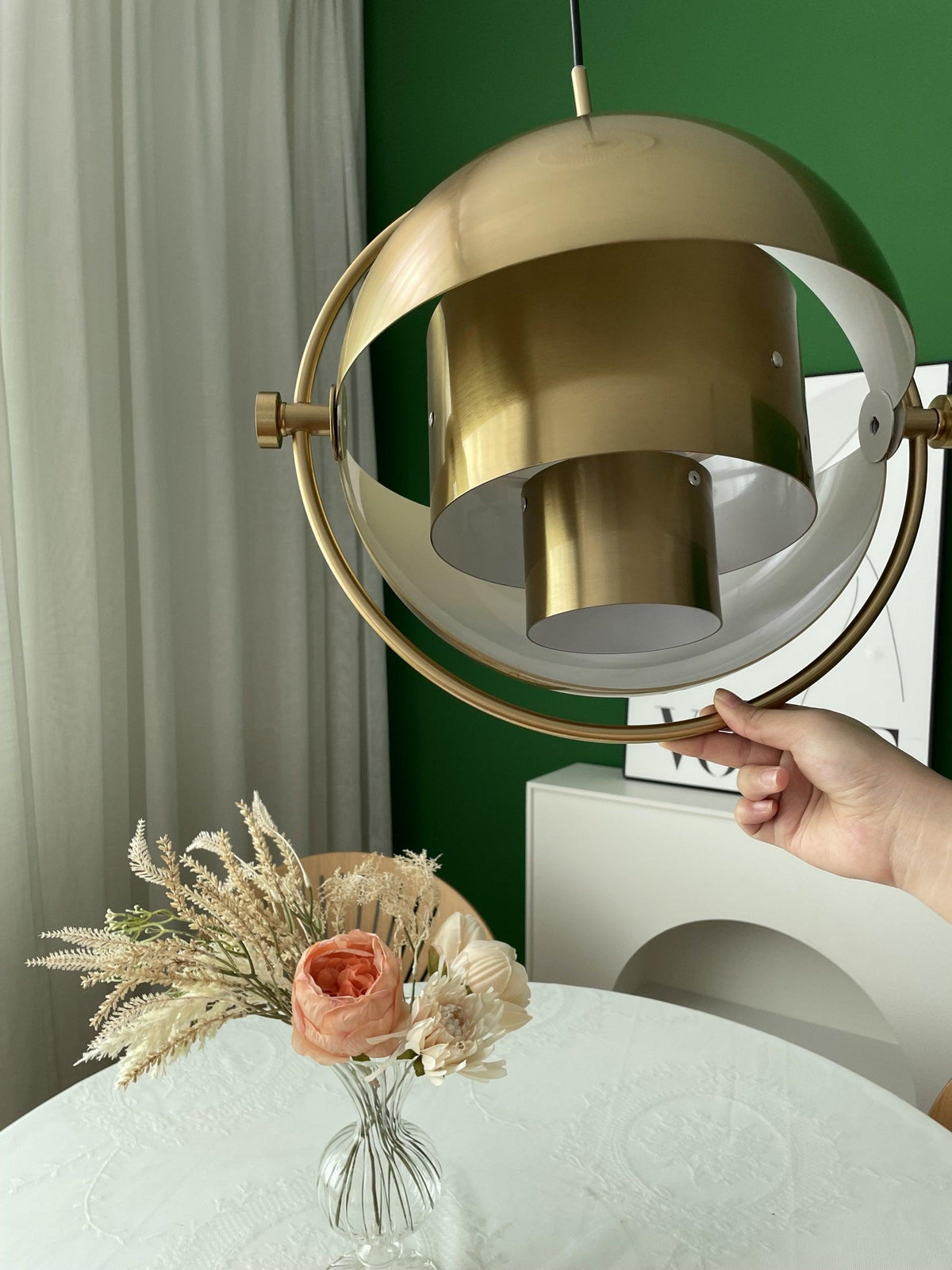 Miruaine pendellampe med deform kugle i guld