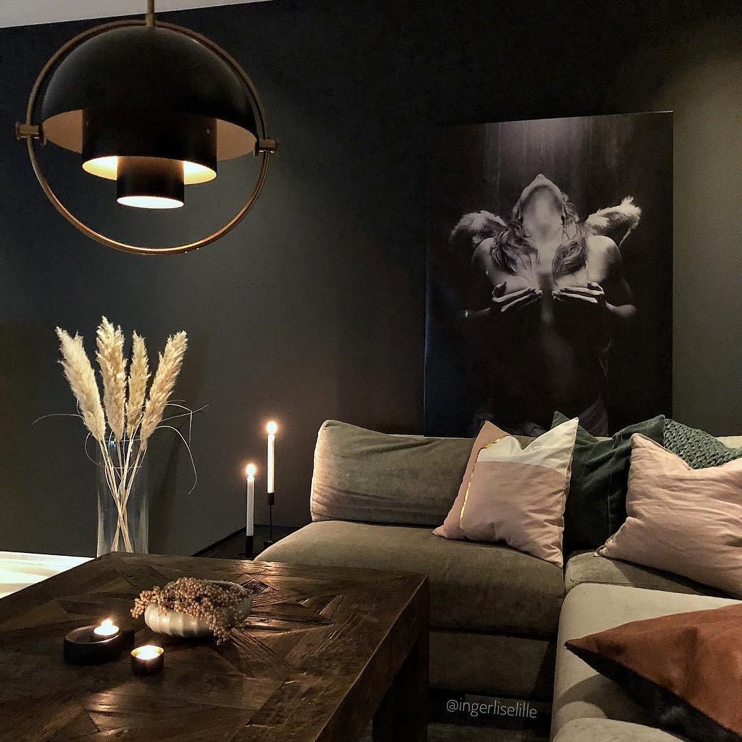 Miruaine pendellampe med deform kugle i guld