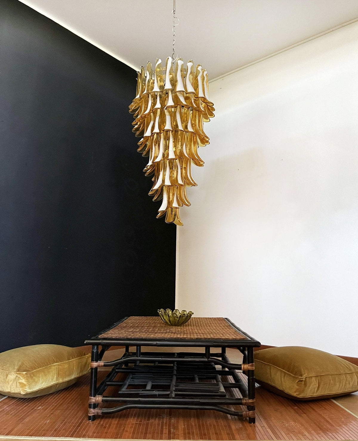 Elaiseon Amber Petal Cascade Chandelier