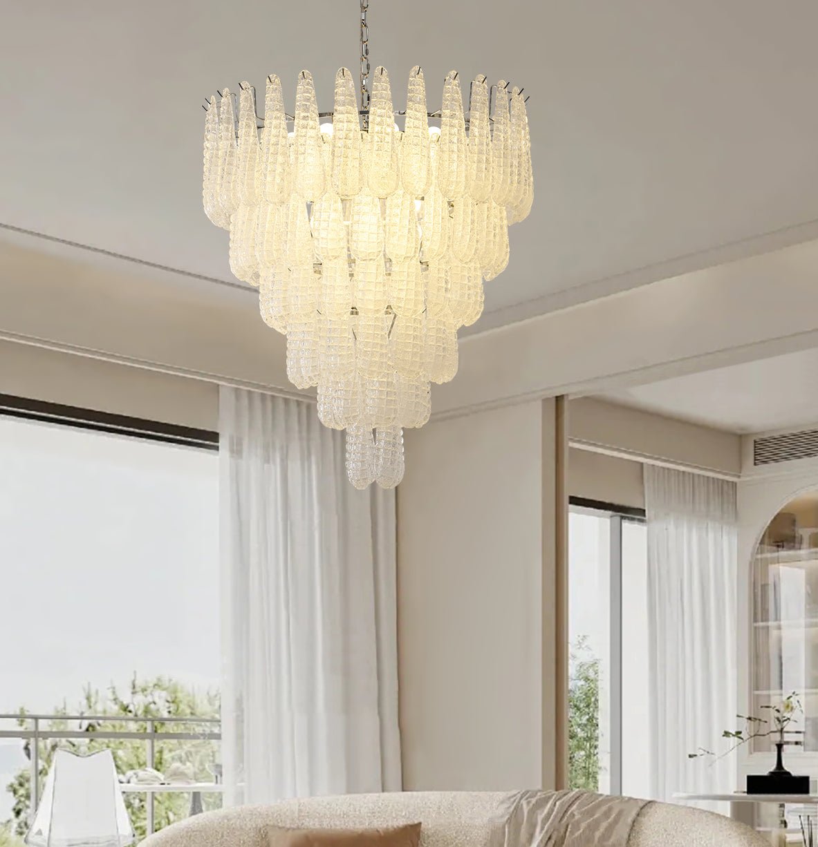 Velerian lysekrone kogler Murano-glas tekstureret luksus