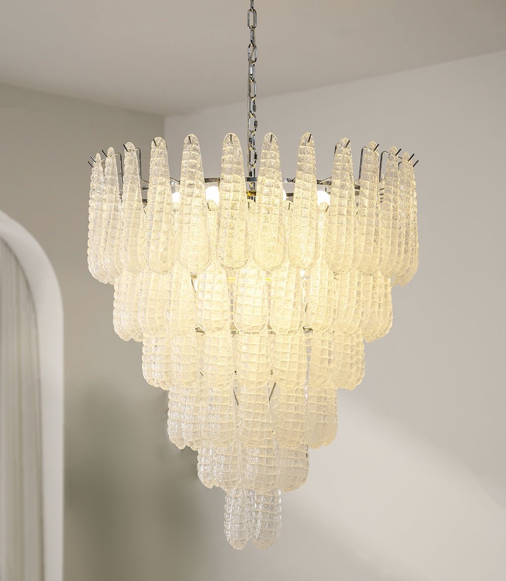 Velerian lysekrone kogler Murano-glas tekstureret luksus