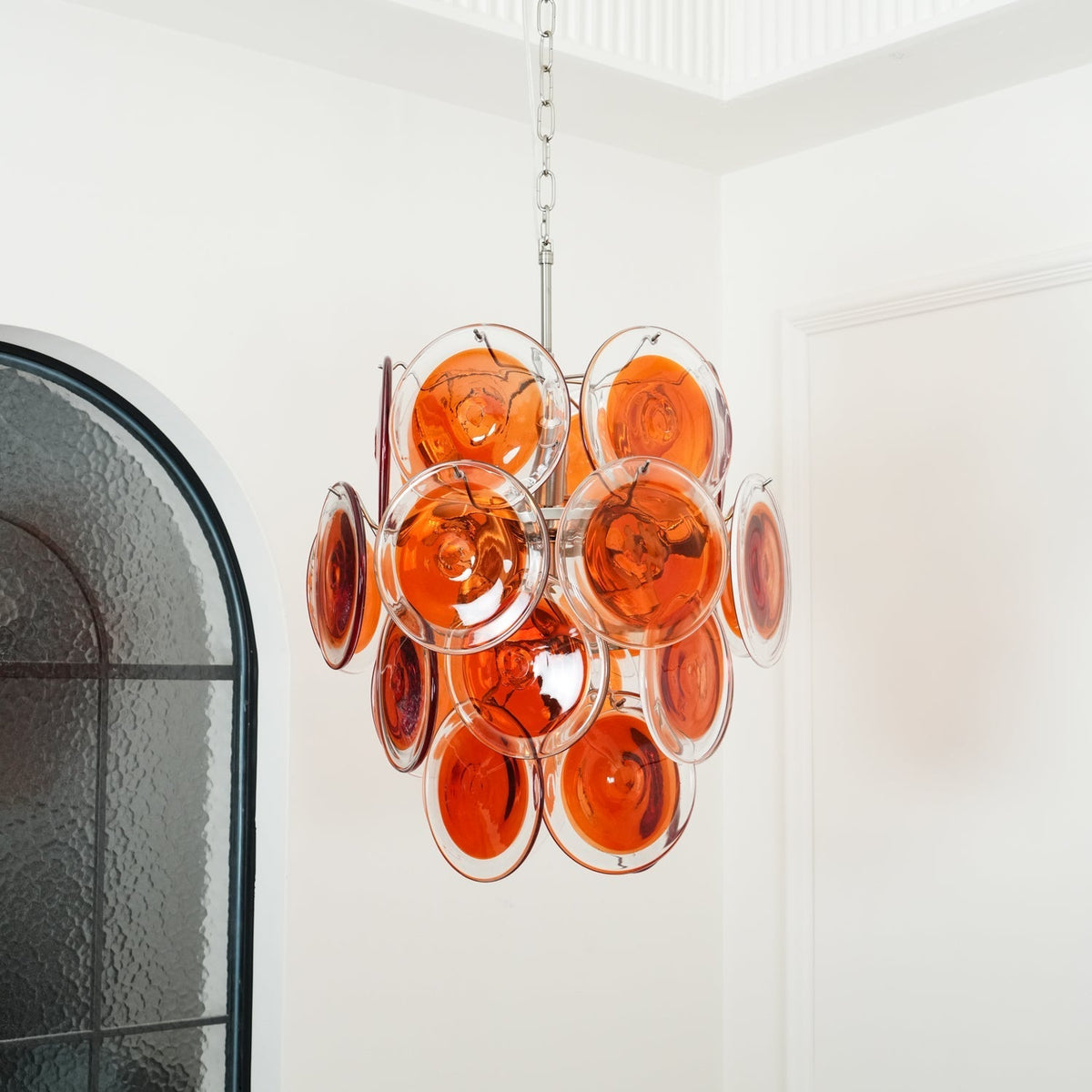 Eiroora Chandelier Murano Orange Glass