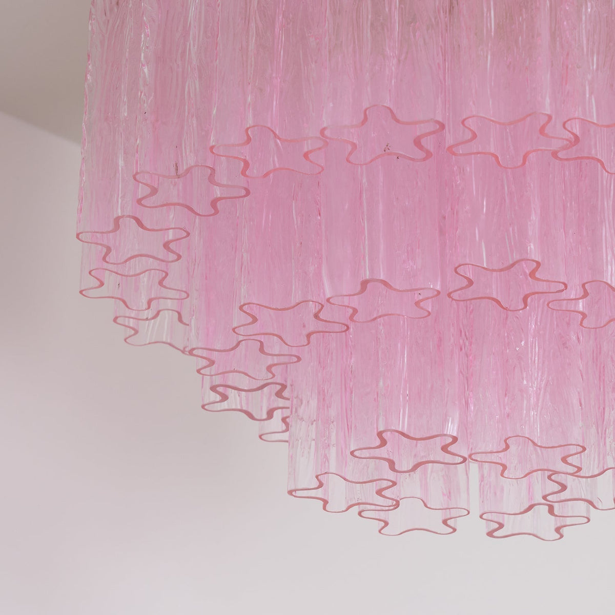 Veliaine loftslampe i pink Murano-glas, vintage