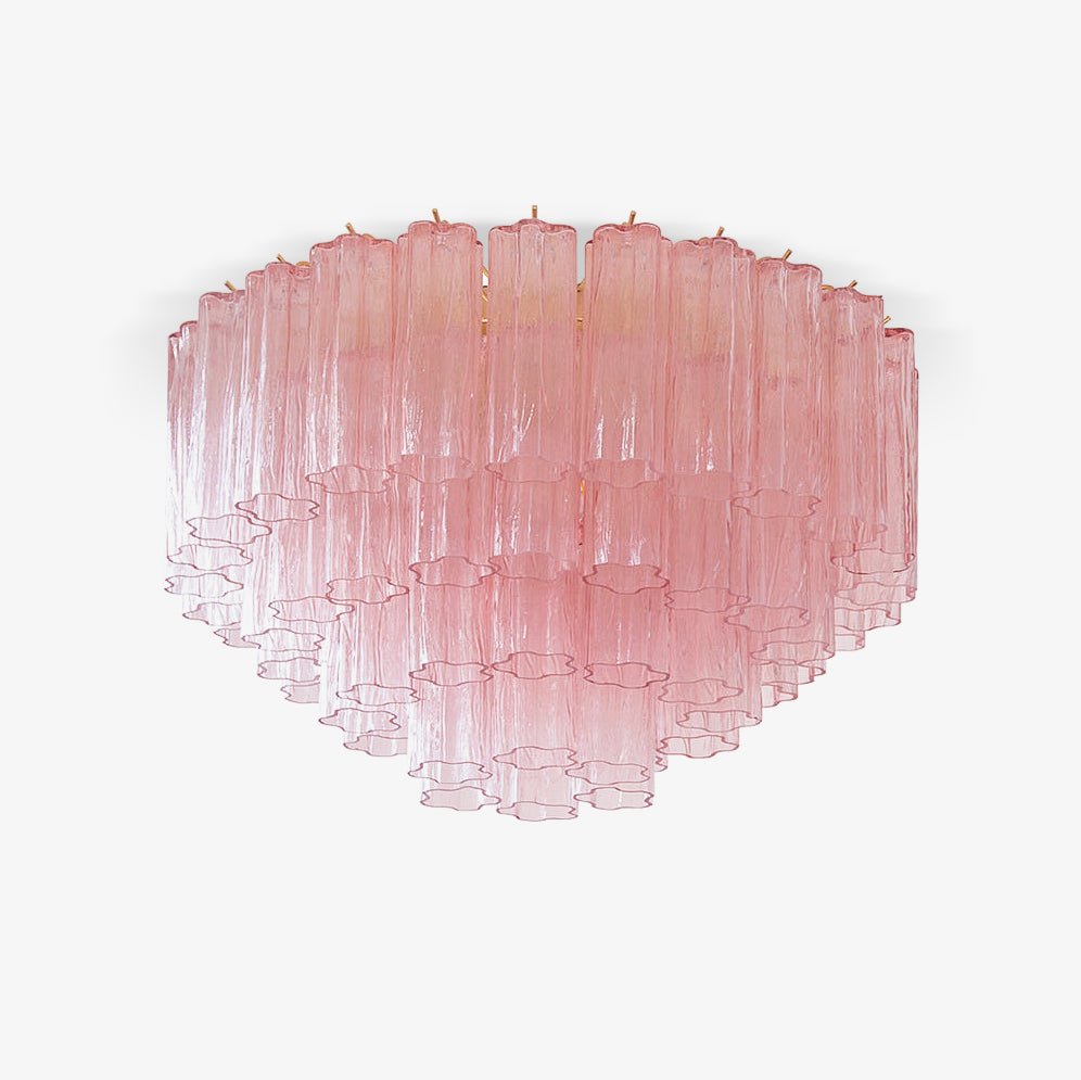 Veliaine loftslampe i pink Murano-glas, vintage