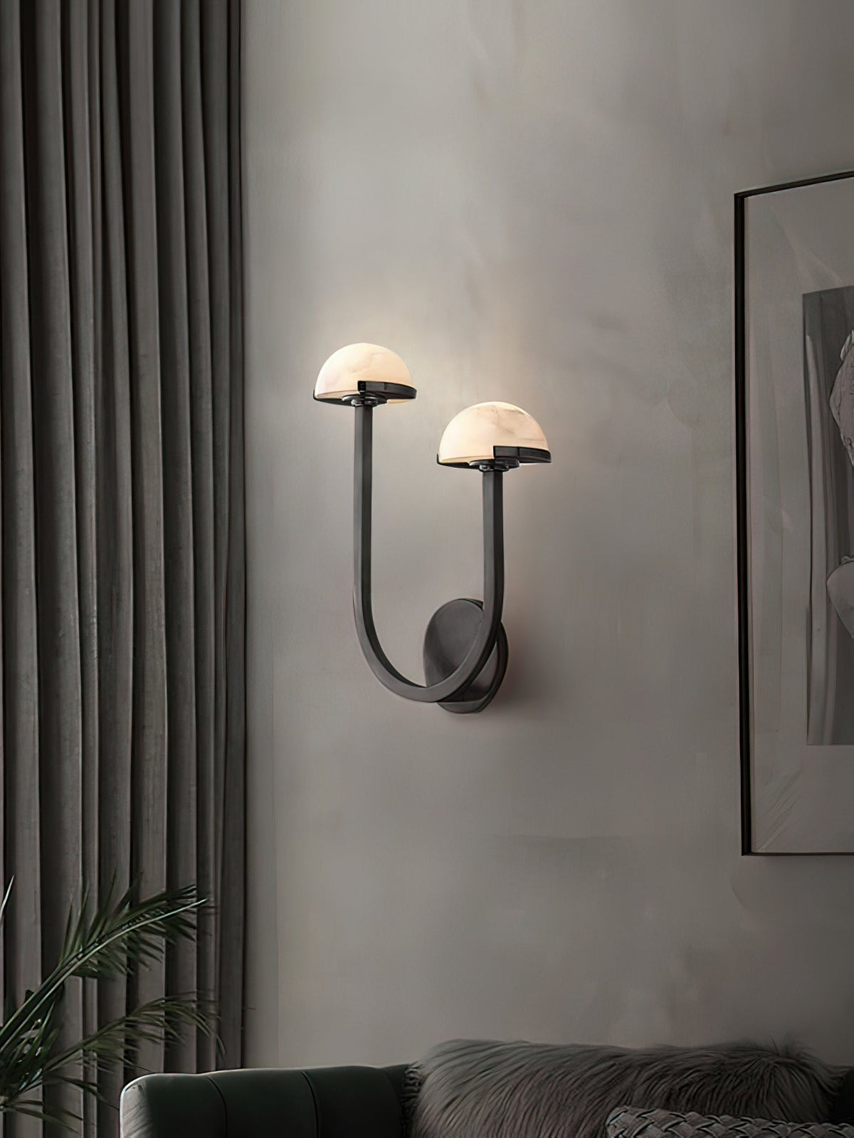 Vitalira dubbel vägglampa i alabaster
