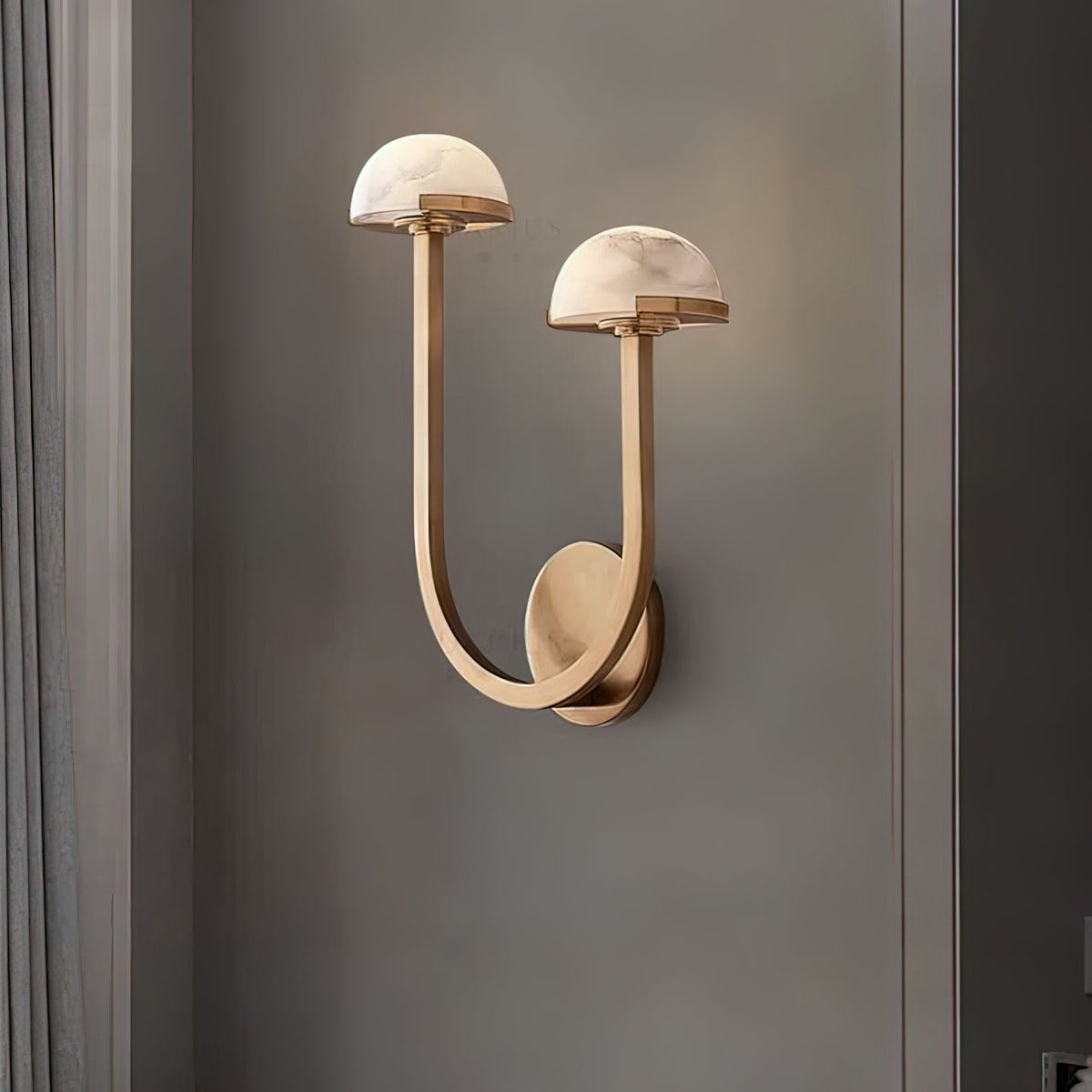 Vitalira dubbel vägglampa i alabaster