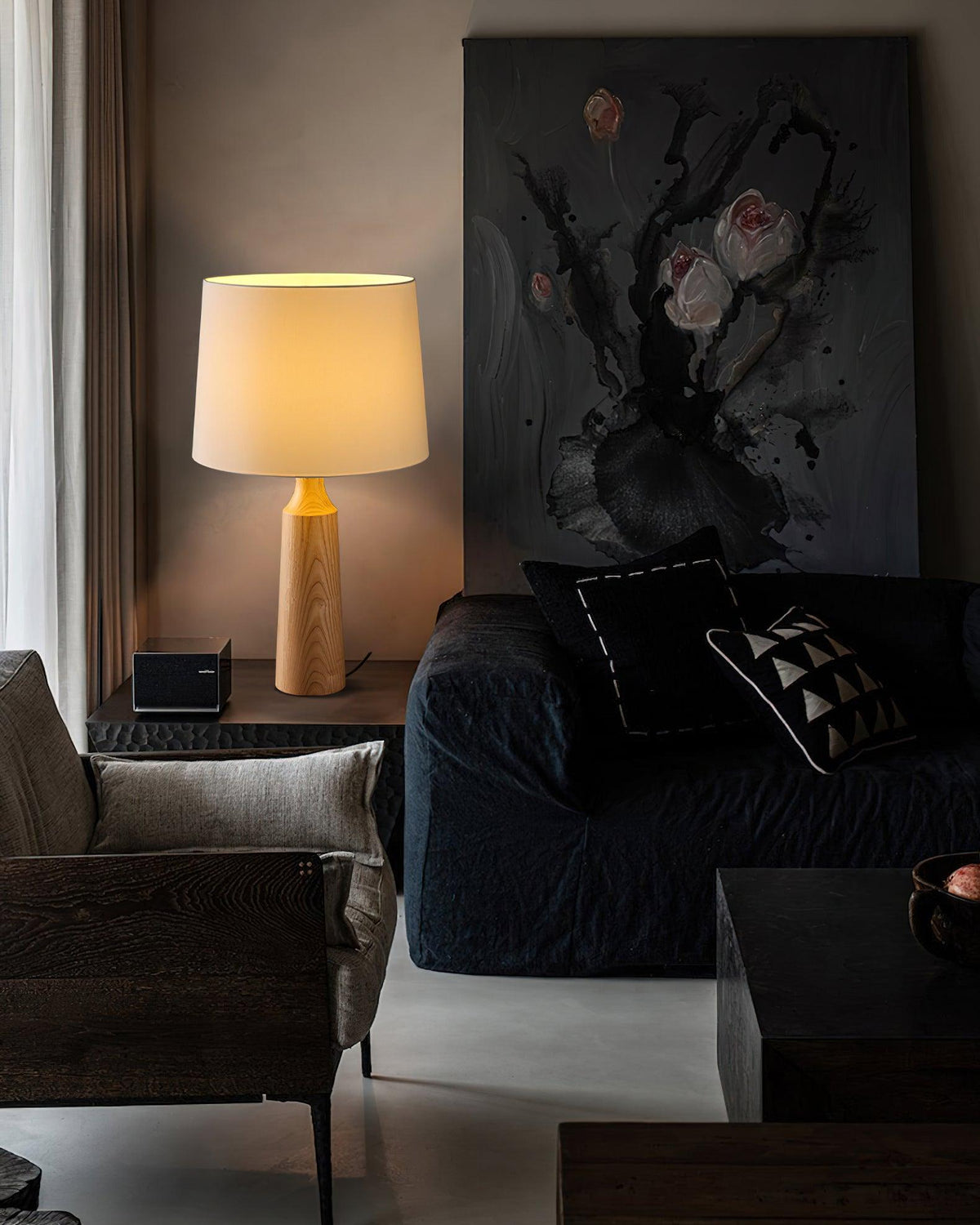 Harry modern bordslampa i trä