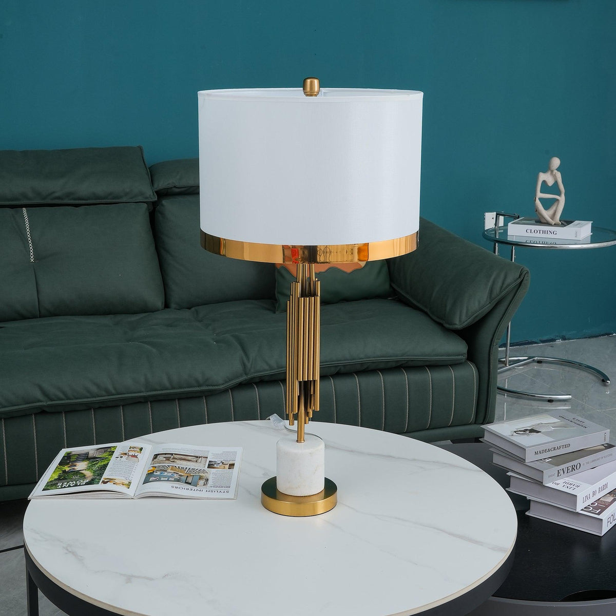 Opus Art Deco-bordlampe i marmor